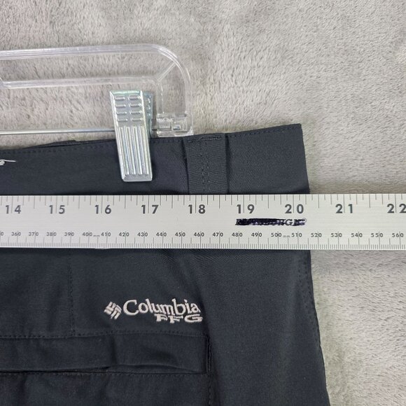 Mens Columbia PFG Black Performance Fishing Cargo Pants Polyester Stretch 38X32 - Picture 6 of 9